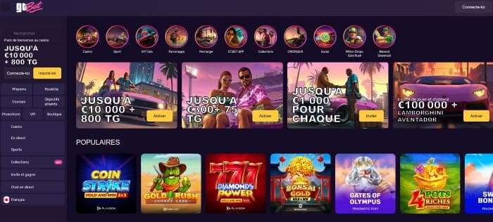 GT Bet Casino - Aperçu